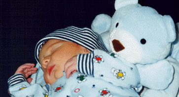 Reed with His First Teddy Bear